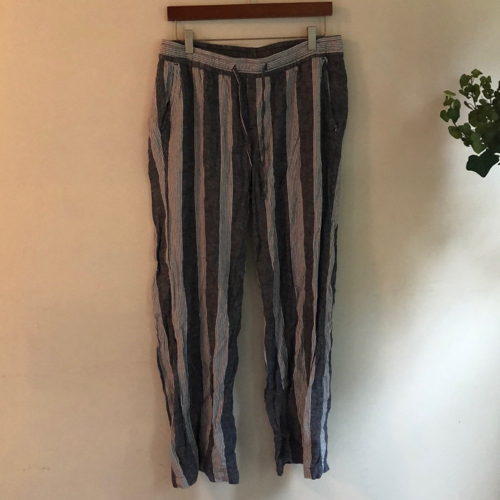 Old Navy Striped Linen Blend Wide Leg Pants